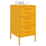 vidaXL Nočné stolíky 2 ks horčicovožlté 36x39x68 cm oceľ – Obrázok 3