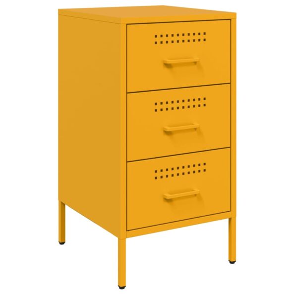 vidaXL Nočné stolíky 2 ks horčicovožlté 36x39x68 cm oceľ – Obrázok 5