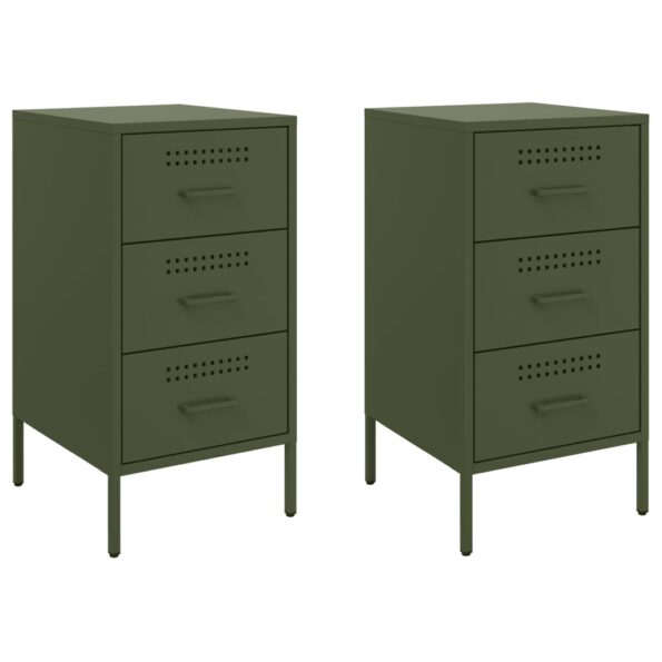 VXL8721102390494_a_en_hd_1.jpg vidaXL Nočné stolíky 2 ks olivové 36x39x68 cm oceľ valcov. za studena – Obrázok 2