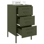vidaXL Nočné stolíky 2 ks olivové 36x39x68 cm oceľ valcov. za studena – Obrázok 4