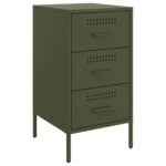 vidaXL Nočné stolíky 2 ks olivové 36x39x68 cm oceľ valcov. za studena – Obrázok 5
