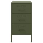 vidaXL Nočné stolíky 2 ks olivové 36x39x68 cm oceľ valcov. za studena – Obrázok 6