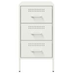 vidaXL Nočný stolík biely 36x39x68 cm oceľ valcovaná za studena – Obrázok 6