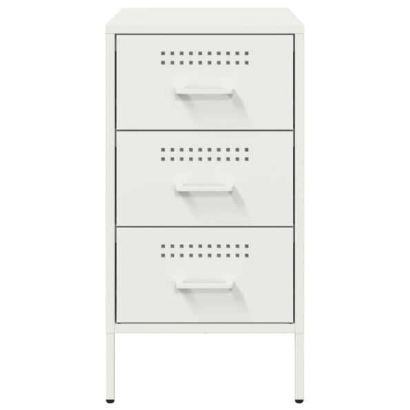 vidaXL Nočný stolík biely 36x39x68 cm oceľ valcovaná za studena – Obrázok 6