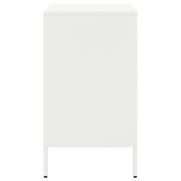 vidaXL Nočný stolík biely 36x39x68 cm oceľ valcovaná za studena – Obrázok 7