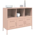 vidaXL Komoda ružová 100,5x39x79 cm oceľ – Obrázok 4