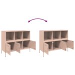 vidaXL Komoda ružová 100,5x39x79 cm oceľ – Obrázok 9