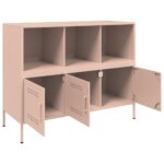 vidaXL Komoda ružová 100,5x39x79 cm oceľ – Obrázok 11