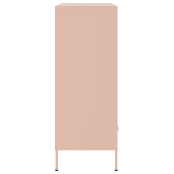 vidaXL Vysoká skrinka ružová 68x39x101,5 oceľ valcovaná za studena – Obrázok 7