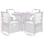 vidaXL 5-dielna záhradná jedálenská sada s podložkami sivá polyratan – Obrázok 9