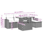 vidaXL 6-dielna záhradná sedacia súprava s podložkami svetlosivá – Obrázok 10
