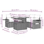 vidaXL 6-dielna záhradná sedacia súprava s podložkami svetlosivá – Obrázok 11