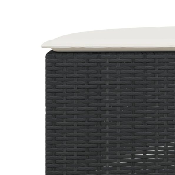 vidaXL 3-dielna záhradná sedacia súprava polkruhová čierna polyratan – Obrázok 10