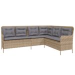 vidaXL 2-dielna záhradná sedacia súprava a vankúše béžová polyratan – Obrázok 3