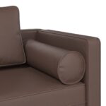 vidaXL Leňoška s vankúšmi, hnedá, umelá koža – Obrázok 6