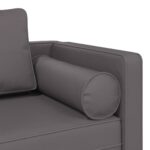 vidaXL Leňoška s vankúšmi, sivá, umelá koža – Obrázok 6