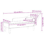 vidaXL Leňoška s vankúšmi čierna látka – Obrázok 8