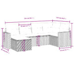 vidaXL 6-dielna záhradná sedacia súprava s podložkami svetlosivá – Obrázok 3