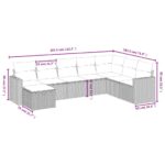 vidaXL 8-dielna záhradná súprava pohoviek s vankúšmi svetlosivá – Obrázok 3