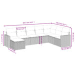 vidaXL 8-dielna záhradná súprava pohoviek s vankúšmi svetlosivá – Obrázok 4