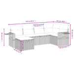 vidaXL 6-dielna záhradná sedacia súprava s podložkami svetlosivá – Obrázok 4