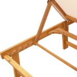 vidaXL Ležadlá 2 ks, krémové, akáciový masív a textilén – Obrázok 5