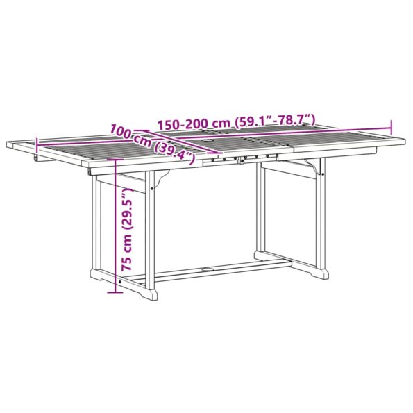 vidaXL 5-dielna záhradná jedálenská súprava masívna akácia a textilén – Obrázok 12