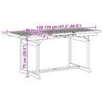 vidaXL 5-dielna záhradná jedálenská súprava masívna akácia a textilén – Obrázok 12