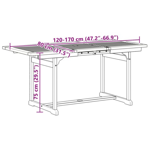 vidaXL 5-dielna záhradná jedálenská súprava masívna akácia a textilén – Obrázok 12