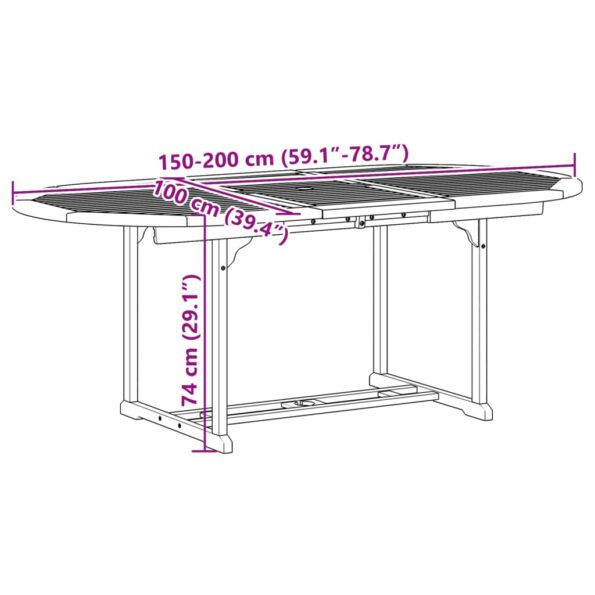 vidaXL 5-dielna záhradná jedálenská súprava masívna akácia a textilén – Obrázok 12