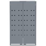 vidaXL Úložisko na 2 košov na kolieskach sivé 138x79x117 cm oceľ – Obrázok 5