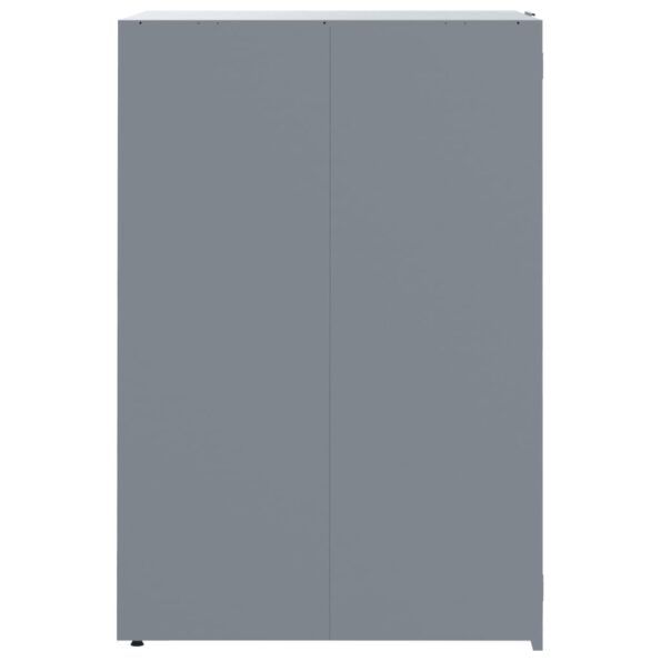 vidaXL Úložisko na 2 košov na kolieskach sivé 138x79x117 cm oceľ – Obrázok 6