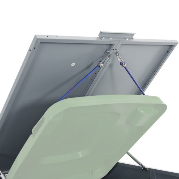 vidaXL Úložisko na 2 košov na kolieskach sivé 138x79x117 cm oceľ – Obrázok 9