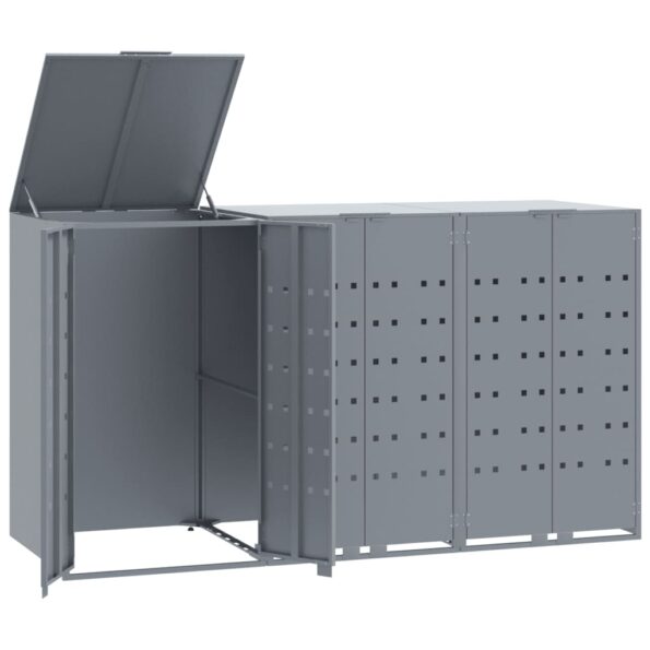 VXL8721102611780_a_en_hd_1.jpg vidaXL Úložisko na 3 košov na kolieskach sivé 207x79x117 cm oceľ – Obrázok 2