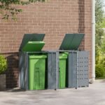 vidaXL Úložisko na 3 košov na kolieskach sivé 207x79x117 cm oceľ – Obrázok 3