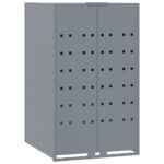 vidaXL Úložisko na 3 košov na kolieskach sivé 207x79x117 cm oceľ – Obrázok 4