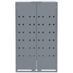 vidaXL Úložisko na 3 košov na kolieskach sivé 207x79x117 cm oceľ – Obrázok 5