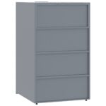 vidaXL Úložisko na 3 košov na kolieskach sivé 207x79x117 cm oceľ – Obrázok 7