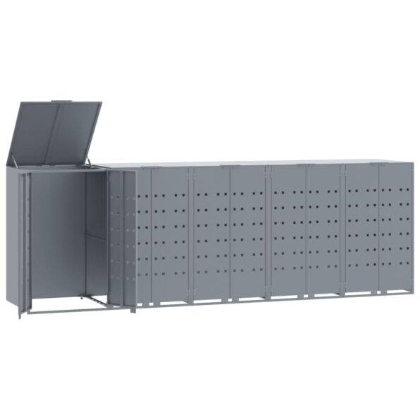 VXL8721102611803_a_en_hd_1.jpg vidaXL Úložisko na 5 košov na kolieskach sivé 345x79x117 cm oceľ – Obrázok 2