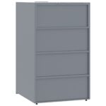 vidaXL Úložisko na 5 košov na kolieskach sivé 345x79x117 cm oceľ – Obrázok 7