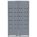vidaXL Úložisko na 6 košov na kolieskach sivé 414x79x117 cm oceľ – Obrázok 5