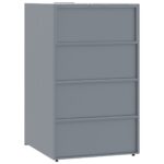 vidaXL Úložisko na 6 košov na kolieskach sivé 414x79x117 cm oceľ – Obrázok 7
