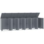 vidaXL Úložisko na 6 košov na kolieskach sivé 414x79x117 cm oceľ – Obrázok 8