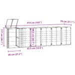 vidaXL Úložisko na 6 košov na kolieskach sivé 414x79x117 cm oceľ – Obrázok 11