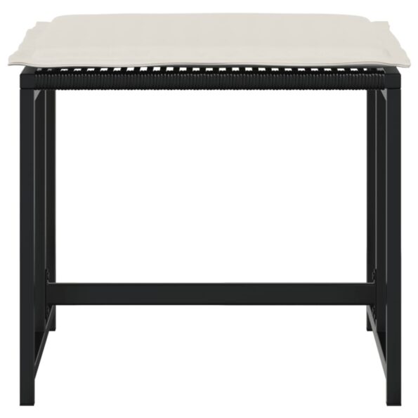 vidaXL Záhradné stoličky s vankúšmi 4 ks čierne polyratan – Obrázok 4