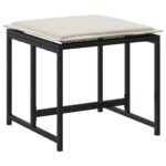 vidaXL Záhradné stoličky s vankúšmi 4 ks čierne polyratan – Obrázok 6