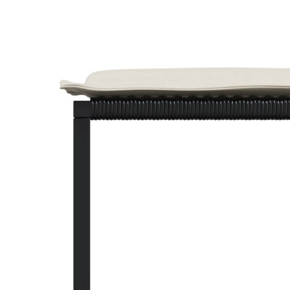 vidaXL Záhradné stoličky s vankúšmi 4 ks čierne polyratan – Obrázok 7