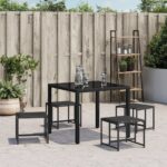 vidaXL Záhradné stoličky 4 ks čierne oceľ a textilen – Obrázok 3