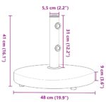 vidaXL Podstavec pod slnečník pre Ø32/38/48 mm tyče 25 kg kruh – Obrázok 9