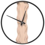 vidaXL Nástenné hodiny hnedé Ø35 cm železo a dubové drevo – Obrázok 2